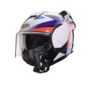 CABERG KASK SZCZĘKOWY FLIP-BACK (SZCZĘKA DO TYŁU) MODEL TRIP LUNAR SOLID KOLOR BIAŁY/NIEBIESKI/CZERWONY ROZMIAR L (PINLOCK W ZES CABERG