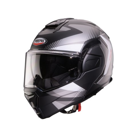CABERG KASK SZCZĘKOWY FLIP-BACK (SZCZĘKA DO TYŁU) MODEL TRIP LUNAR SOLID KOLOR CZARNY MAT/BIAŁY/SZARY ROZMIAR XL (PINLOCK W ZEST CABERG