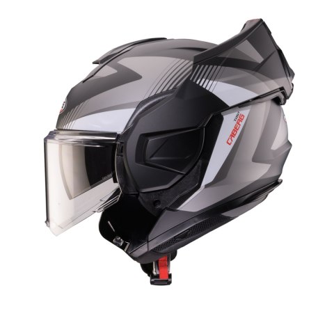 CABERG KASK SZCZĘKOWY FLIP-BACK (SZCZĘKA DO TYŁU) MODEL TRIP LUNAR SOLID KOLOR CZARNY MAT/BIAŁY/SZARY ROZMIAR XL (PINLOCK W ZEST CABERG