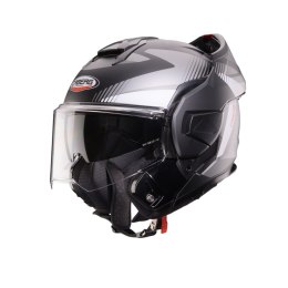 CABERG KASK SZCZĘKOWY FLIP-BACK (SZCZĘKA DO TYŁU) MODEL TRIP LUNAR SOLID KOLOR CZARNY MAT/BIAŁY/SZARY ROZMIAR L (PINLOCK W ZESTA CABERG