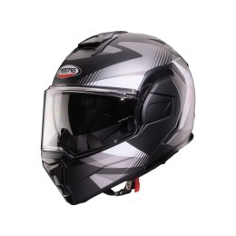 CABERG KASK SZCZĘKOWY FLIP-BACK (SZCZĘKA DO TYŁU) MODEL TRIP LUNAR SOLID KOLOR CZARNY MAT/BIAŁY/SZARY ROZMIAR M (PINLOCK W ZESTA CABERG