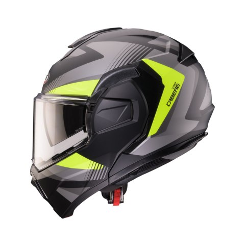 CABERG KASK SZCZĘKOWY FLIP-BACK (SZCZĘKA DO TYŁU) MODEL TRIP LUNAR SOLID KOLOR CZARNY MAT/SZARY/ŻÓŁTY FLUO ROZMIAR XL (PINLOCK W CABERG