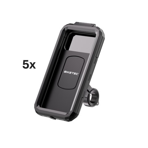 BIKETEC PRO PAKIET 5 SZTUK ETUI WODOODPORNE Z UCHWYTEM NA TELEFON MONTOWANE NA KIEROWNICĘ LUB LUSTERKO BIKETEC OM