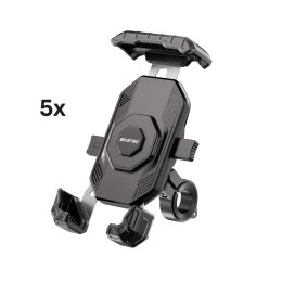 BIKETEC PRO PAKIET 5 SZTUK UCHWYT MOTOCYKLOWY NA TELEFON MONTOWANY NA KIEROWNICĘ LUB LUSTERKO BIKETEC OM