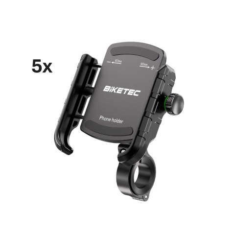 BIKETEC PRO PAKIET 5 SZTUK UCHWYT MOTOCYKLOWY NA TELEFON MONTOWANY NA KIEROWNICĘ LUB LUSTERKO BIKETEC OM