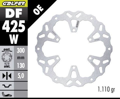 GALFER TARCZA HAMULCOWA PRZÓD KAWASAKI KLE 500 '26- (WAVE FIXED) (300X130X5MM) GALFER