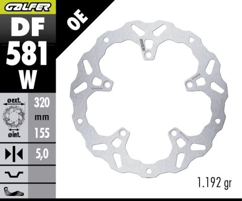 GALFER TARCZA HAMULCOWA PRZÓD KTM 390 ADVENTURE X '25- (WAVE FIXED) (320X155X5MM) GALFER