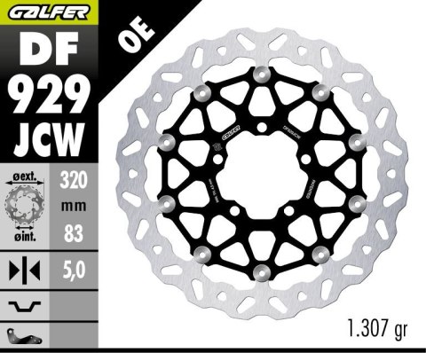 GALFER TARCZA HAMULCOWA PRZÓD TRIUMPH TIGER 850 '24; TIGER 900 '20-'24; TIGER 1200 '20-'24; SPEED TRIPLE 1050/1200 '18-'24; ROCK GALFER