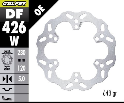 GALFER TARCZA HAMULCOWA TYŁ KAWASAKI KLE 500 '26- (WAVE FIXED) (230X120X5MM) GALFER