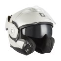 NOX PREMIUM KASK SZCZĘKOWY FLIP-BACK (SZCZĘKA DO TYŁU) Z BLENDĄ SPINNER KOLOR BIAŁY POŁYSK ROZMIAR XXL NOX