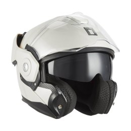 NOX PREMIUM KASK SZCZĘKOWY FLIP-BACK (SZCZĘKA DO TYŁU) Z BLENDĄ SPINNER KOLOR BIAŁY POŁYSK ROZMIAR S NOX