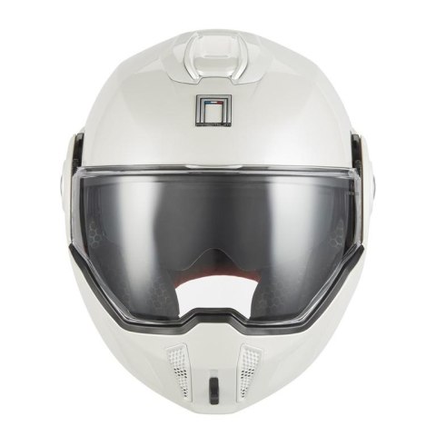 NOX PREMIUM KASK SZCZĘKOWY FLIP-BACK (SZCZĘKA DO TYŁU) Z BLENDĄ SPINNER KOLOR BIAŁY POŁYSK ROZMIAR S NOX