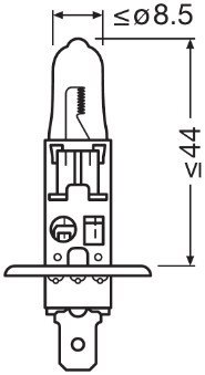 OSRAM ŻARÓWKA H1 12V 55W, P14.5S - 1 SZTUKA OSRAM