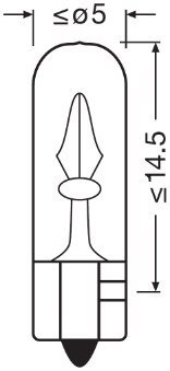 OSRAM ŻARÓWKA WSKAŻNIKOWA 1,2W 12V W2X4.6D 5XFS10 - 1 SZTUKA OSRAM