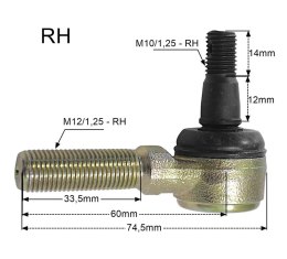 PROMX KOŃCÓWKA DRĄŻKA KIEROWNICZEGO PRAWA SUZUKI LTR 450 '06-'11, LTZ 400 '09-'13, YAMAHA YFM 700R RAPTOR '06-'24, YFZ450R/X '09 PROMX