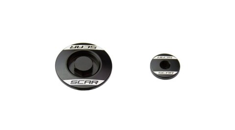 SCAR RACING KORKI INSPEKCYJNE SILNIKA KAWASAKI KXF 250 '11- , KXF 450 '09-, , KLX 450 '08-'15 KOLOR CZARNY SCAR