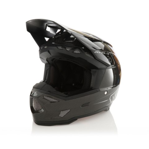 6D HELMETS KASK CROSS/ENDURO MODEL ATR-3 SOLID GLOSS BLACK FIM (FRHPhe-02) KOLOR CZARNY/SZARY ROZMIAR M ( 57 - 58 CM ) 6D HELMETS