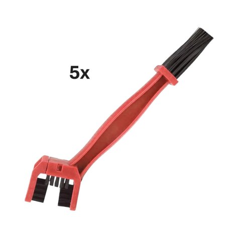 BIKETEC ZESTAW 5 SZT. SZCZOTKI DO CZYSZCZENIA ŁAŃCUCHA 25,6CM X 6CM X 3,2CM KOLOR CZERWONY BIKETEC OM