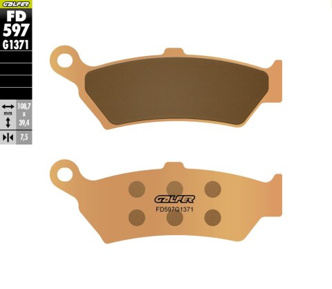 GALFER KLOCKI HAMULCOWE KH781 SPIEK METALICZNY (ZŁOTE) SINTER STREET BMW R1300GS '23-'26 TYŁ GALFER