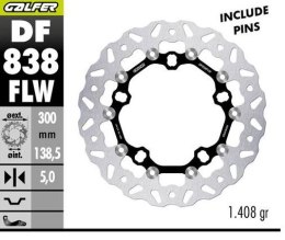 GALFER TARCZA HAMULCOWA PRZÓD HARLEY-DAVIDSON (WAVE FLOATING) (300X138X5) GALFER