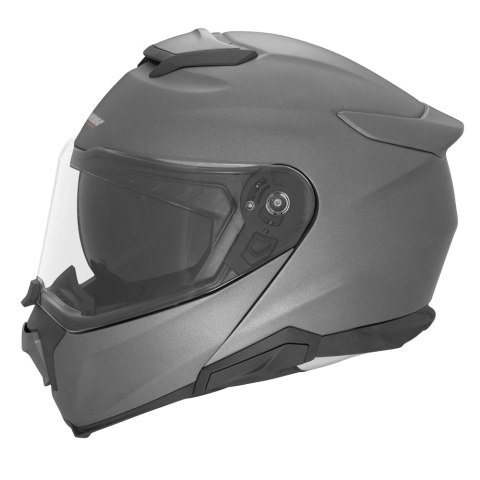 NOX KASK SZCZĘKOWY (FLIP-UP) Z BLENDĄ N967 SOLID KOLOR TYTANOWY MAT ROZMIAR S NOX