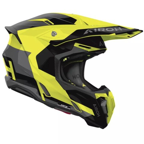 AIROH KASK CROSS / ENDURO / ATV / QUAD TWIST 3 FANCY YELLOW GLOSS KOLOR CZARNY/SZARY/ŻÓŁTY FLUO ROZMIAR M AIROH