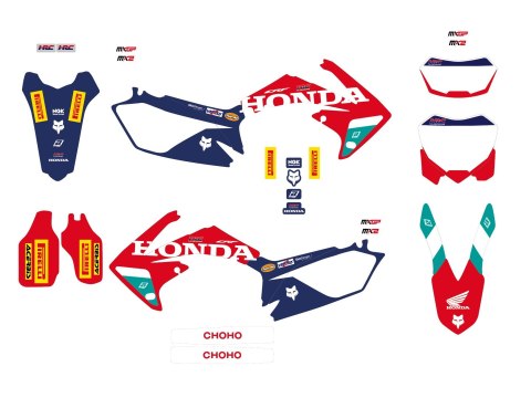 BLACKBIRD KOMPLET NAKLEJEK (OKLEIN) HONDA CRF 250R '10-'13; CRF 450R '09-'12 REPLICA TEAM HRC 25 HONDA BLACKBIRD