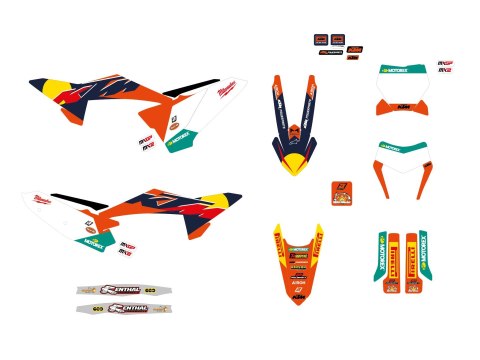 BLACKBIRD KOMPLET NAKLEJEK (OKLEIN) KTM SX/SX-F '25-'26 REPLICA TEAM KTM FACTORY MXGP 26 BLACKBIRD