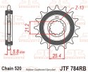 JT ZĘBATKA PRZEDNIA Z GUMĄ CF MOTO NK 650 '16-'24, CL-X 700 '21-'25, BENELLI TRK 702 / X EURO 5 '23-'24, (ŁAŃC. 520) JT ZĘBATKI