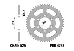PBR 13/07 ZĘBATKA TYLNA 4763 38 (ŁAŃC. 525) (MADE IN ITALY) PBR