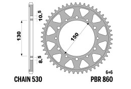 PBR 13/07 ZĘBATKA TYLNA 860 43 (ŁAŃC. 530) (MADE IN ITALY) PBR