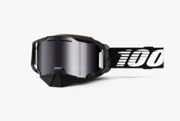 100 PROCENT GOGLE SNOWMOBILE DUAL PANE VENTED BLACK - SILVER FLASH MIRROR LENS KOLOR CZARNY SZYBKA SREBRNE LUSTRO 100 PROCENT