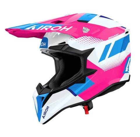 AIROH KASK CROSS / ENDURO / ATV / QUAD WRAAAP VISION KOLOR BIAŁY/NIEBIESKI/RÓŻOWY ROZMIAR L AIROH