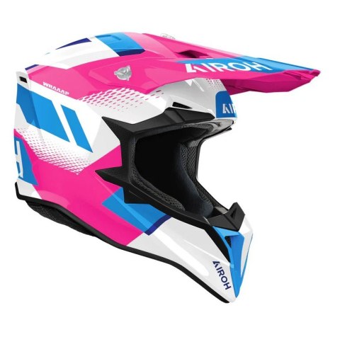 AIROH KASK CROSS / ENDURO / ATV / QUAD WRAAAP VISION KOLOR BIAŁY/NIEBIESKI/RÓŻOWY ROZMIAR L AIROH