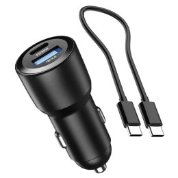 BIKETEC UNIWERSALNA ŁADOWARKA MOTOCYKLOWA/SAMOCHODOWA PODWÓJNA 60W USB-C PD, USB QC 3.0 - QUICK CHARGE DO GNIAZDA ZAPALNICZKI (K BIKETEC