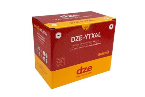 DZE AKUMULATOR ŻELOWY YTX4L 12V 3AH 50A 113X70X85 BEZOBSŁUGOWY - ZALANY (12) DZE ELEKTRYKA