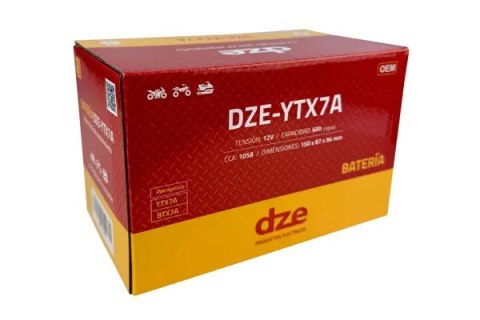 DZE AKUMULATOR ŻELOWY YTX7A 12V 6AH 105A 150X87X94 BEZOBSŁUGOWY - ZALANY (12) DZE ELEKTRYKA