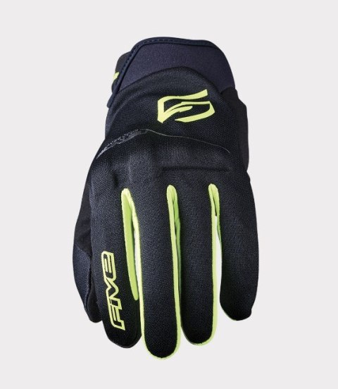 FIVE RĘKAWICE TEKSTYLNE GLOBE EVO KOLOR CZARNY/ŻÓŁTY FLUO ROZMIAR 7 (XS) FIVE