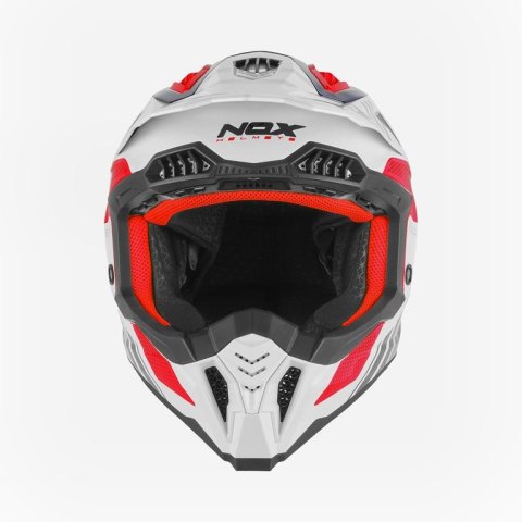 NOX KASK OFF ROAD / CROSS N634 STORM KOLOR BIAŁY/NIEBIESKI/CZERWONY ROZMIAR S NOX