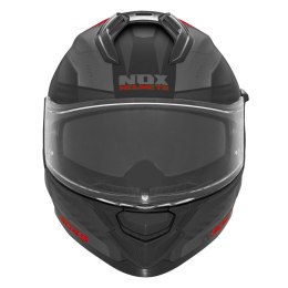 NOX PROMOCJA KASK INTEGRALNY (FULL FACE) Z BLENDĄ N304S CARVER KOLOR CZARNY/CZERWONY MAT ROZMIAR S NOX