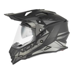 NOX PROMOCJA KASK OFFROAD / TRAIL DUOSPORT (DUAL) N312 TRACK Z SZYBKĄ I BLENDĄ KOLOR CZARNY MAT/SREBRNY ROZMIAR S NOX