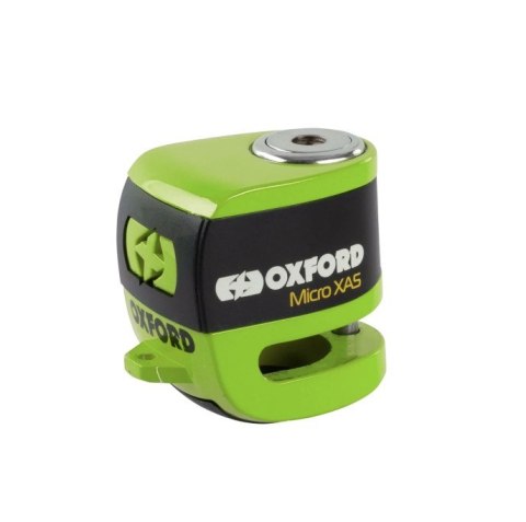 OXFORD PROMOCJA BLOKADA TARCZY HAMULCOWEJ ALARMEM MICRO XA5 KOLOR ZIELONYY FLUO (PIN 5.5MM) OXFORD