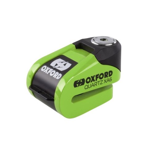 OXFORD PROMOCJA BLOKADA TARCZY HAMULCOWEJ ALARMEM QUARTZ XA6 KOLOR ZIELONY FLUO (PIN 6MM) OXFORD