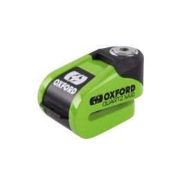 OXFORD PROMOCJA BLOKADA TARCZY HAMULCOWEJ Z ALARMEM MODEL QUARTZ XA10, TRZPIEŃ 10MM, KOLOR ZIELONY FLUO OXFORD