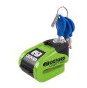 OXFORD PROMOCJA BLOKADA TARCZY HAMULCOWEJ Z ALARMEM MODEL QUARTZ XA10, TRZPIEŃ 10MM, KOLOR ZIELONY FLUO OXFORD