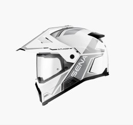 SENA 2026/07 KASK OUTLANDER DUAL SPORT FIBERGLASS Z INTERKOMEM MESH 3.0 DO 2000M ROZMIAR XL KOLOR BIAŁY ( ECE R22.06 ) (EL) SENA