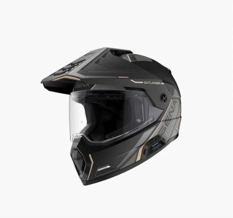 SENA 2026/07 KASK OUTLANDER DUAL SPORT FIBERGLASS Z INTERKOMEM MESH 3.0 DO 2000M ROZMIAR XL KOLOR CZARNY MATT ( ECE R22.06 ) (EL SENA