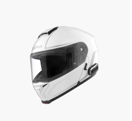 SENA 2026/07 KASK OUTRUSH 2 SZCZĘKOWY Z INTERKOMEM MESH 3.0 DO 1200M ROZMIAR S KOLOR BIAŁY ( ECE R22.06 ) (EL) SENA