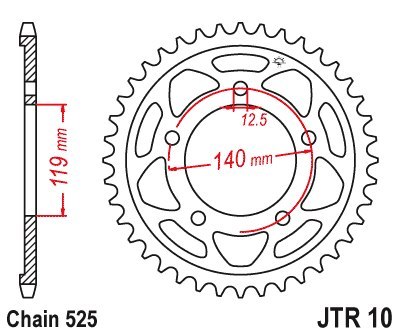 JT ZĘBATKA TYLNA 4671 47 BMW M 1000 XR '24-'26, F 900 GS '23-'26 (467147JT) (ŁAŃC. 525) - ZAMÓWIĆ JT ZĘBATKI