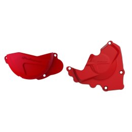 POLISPORT ZESTAW OSŁONA POKRYWY (DEKLA) ALTERNATORA ORAZ OSŁONA POKRYWY SPRZĘGŁA HONDA CRF 250R '13-'17 KOLOR CZERWONY (84610000 POLISPORT
